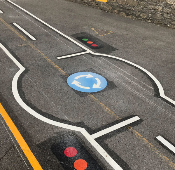 Roundabout Sign Playground Marking