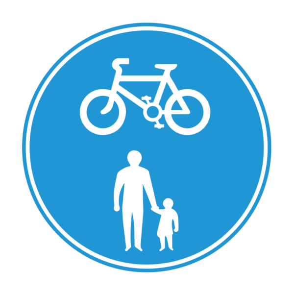 Cycle and Pedestrian Route Blue Sign