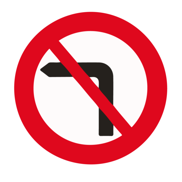 No Left Turn Sign