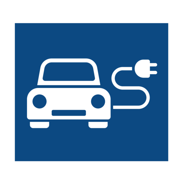 Electric Car Symbols F Blue Rectangle